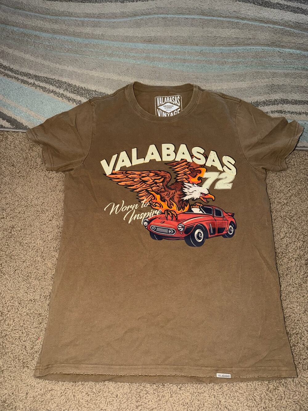 Valabasas "Firebird" Tee in Vintage Khaki Small Shirt